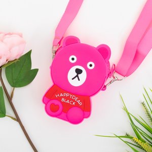 Fuchsia handbag with a teddy bear - Accessories
