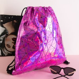 Fuchsia holographic bag-type backpack - Backpacks