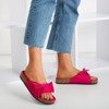 Fuchsia women's slippers with a bow Sun and Fun - Footwear 1