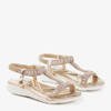 Gold sandals with cubic zirconias Niuberg - Footwear