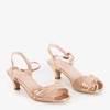 Gold women's low-heeled sandals Fererre - Footwear