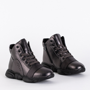 Graphite shiny Mekino children's boots - Footwear