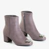 Gray boots with a decorative toe Ronse - Footwear