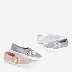 Gray children's sneakers with bow Malasio - Footwear