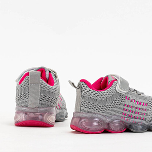 Gray children's sports shoes with pink elements Dons - Footwear