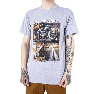 Gray cotton men's printed t-shirt - Clothing