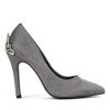 Gray heels with Devya decoration - Footwear