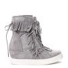 Gray sneakers with fringes on the Kennedy indoor wedge - Footwear