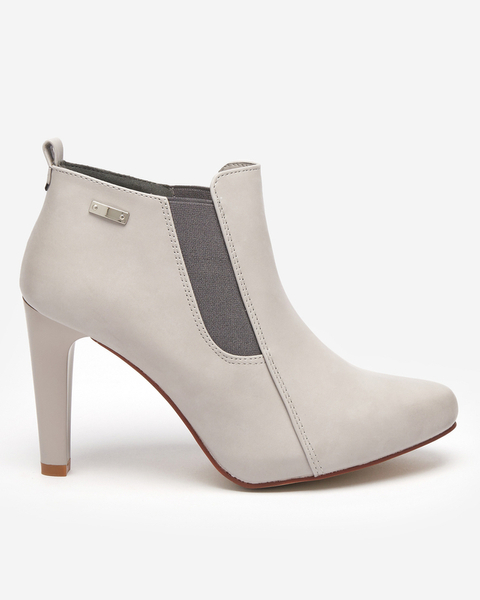 Gray women's boots on a high heel Loretti - Footwear