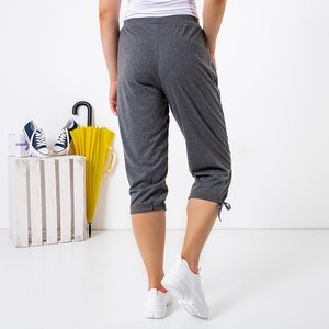 Gray women's short pants with pockets PLUS SIZE - Clothing