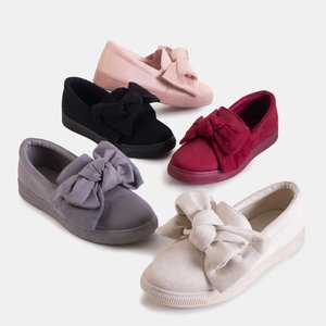 Gray women's slip on sneakers with a bow Remigia - Footwear