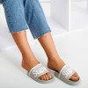 Gray women's slippers with the word Supera - Footwear 1
