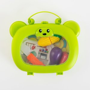 Green children's cutting kit in a suitcase - Toys