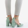 Green cut-out pumps on a higher post Party Time - Footwear 1