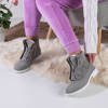 Ice Love gray women's openwork hiking boots - shoes