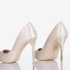 Ladies' Beige Satin Gold Star Heels - Footwear