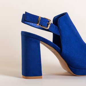 Ladies' Wefira high-heeled cobalt sandals - Footwear