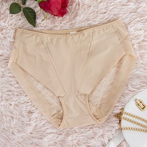 Ladies' beige panties with mesh - Underwear