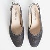 Ladies' black sandals with openwork Asina - Footwear