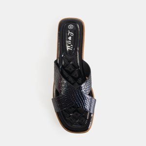 Ladies 'black varnished Edila slippers - Footwear
