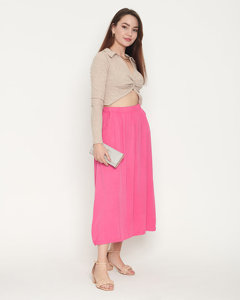 Ladies 'calf-length fuchsia skirt - Clothing