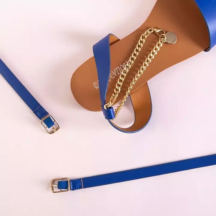 Ladies 'cobalt sandals with chain Izdylea - Footwear