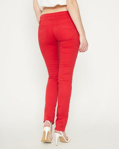 Ladies' red low waist pants - Clothing