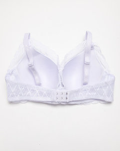 Ladies' white padded bra with lace - Underwear