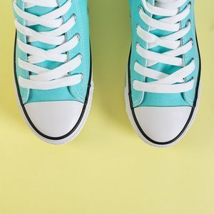 Light Blue Women's High Sneakers Antonella - Footwear