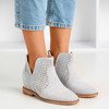Light blue boots on a covered wedge-heel Besis cowboy boots - Footwear 1
