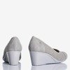 Light gray wedge heels with an openwork Poliassa finish - Footwear