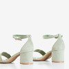 Light green sandals with low heels from Sandena - Footwear