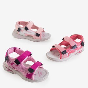 Light pink girls' sandals with Velcro Nikolka - Shoes