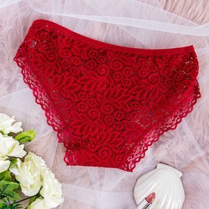 Maroon women's lace panties PLUS SIZE - Underwear