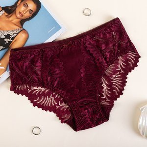 Maroon women's lace panties - Underwear