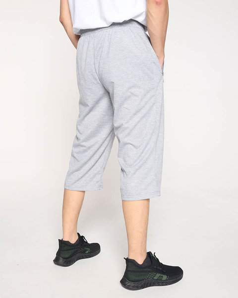Men's Light Gray Knee-Length Sweatpants - Clothing