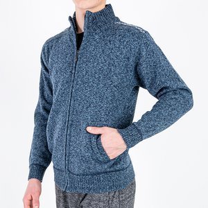 Men's navy blue insulated cardigan - Clothing