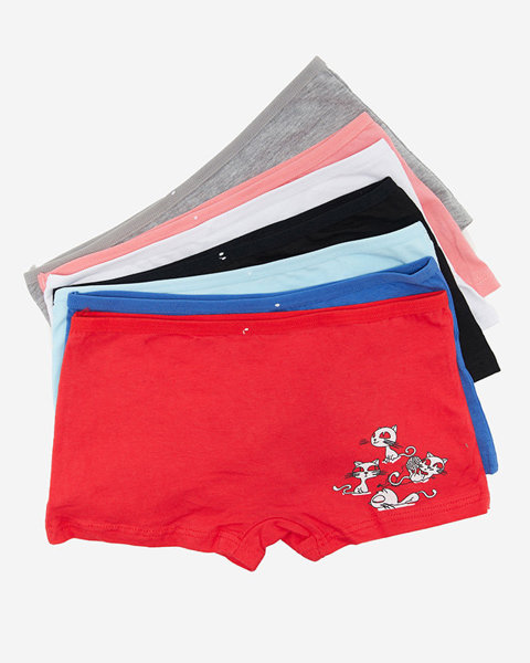 Multicolored women's boxer shorts with a print 7 / pack PLUS SIZE - Underwear