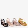 Mustard sandals on a post with Jasola zircons - Footwear