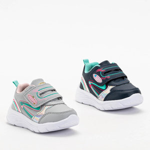 Navy blue and mint Mikorasi girls' sports shoes - Footwear