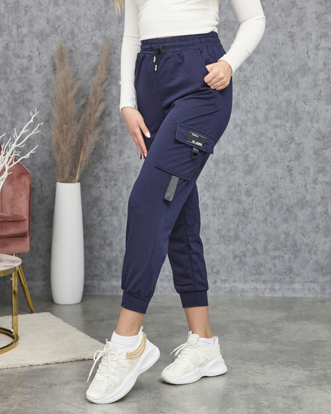 Navy blue cargo sweatpants - Clothing