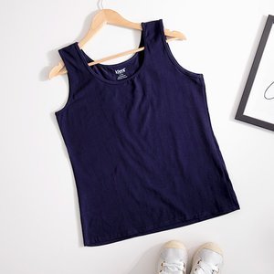 Navy blue women's strapless top - Clothing