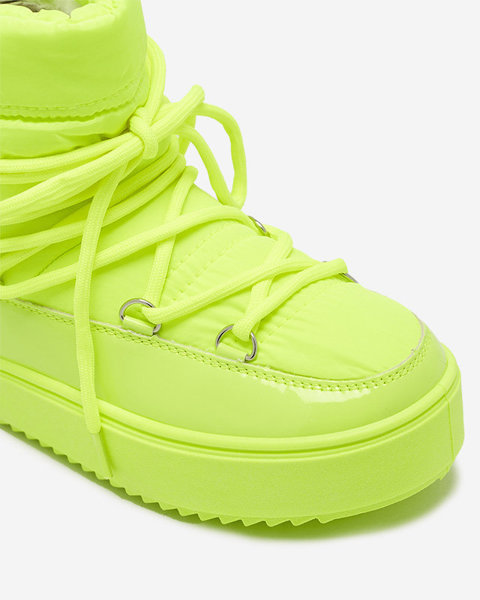 Neon green children's slip-on snow boots Asifa - Footwear