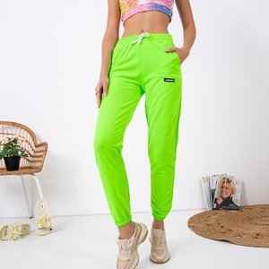 Neon green women's sweatpants - Clothing