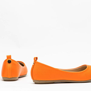 Neon orange women's eco ballerinas - leather Nastis - Footwear