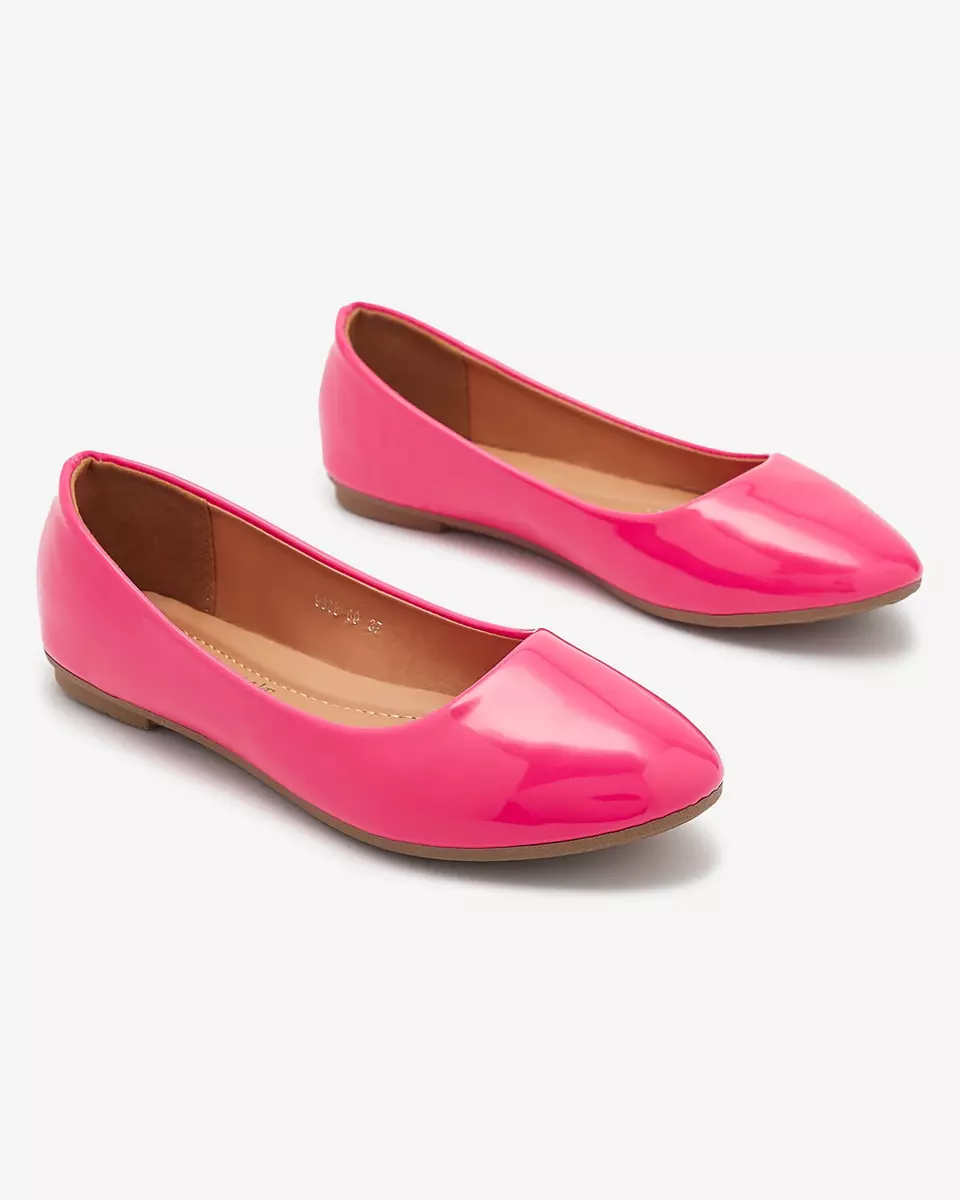 Neon pink women's lacquered ballerinas Fama - Footwear