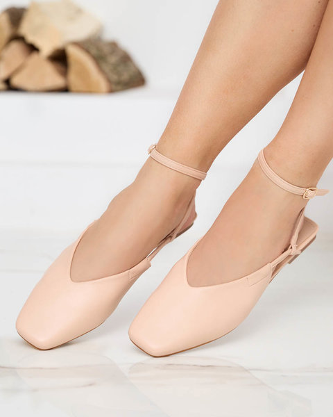 Nude ballerina sandals Talio- Shoes