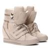 OUTLET Beige sneakers with a wedge heel with sliders Eric-Shoes