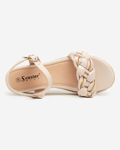 OUTLET Beige women's flat sandals Rella - Footwear