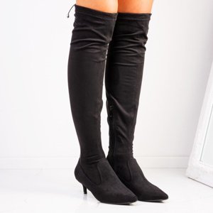 OUTLET Black boots on a low heel Сamelia - Shoes